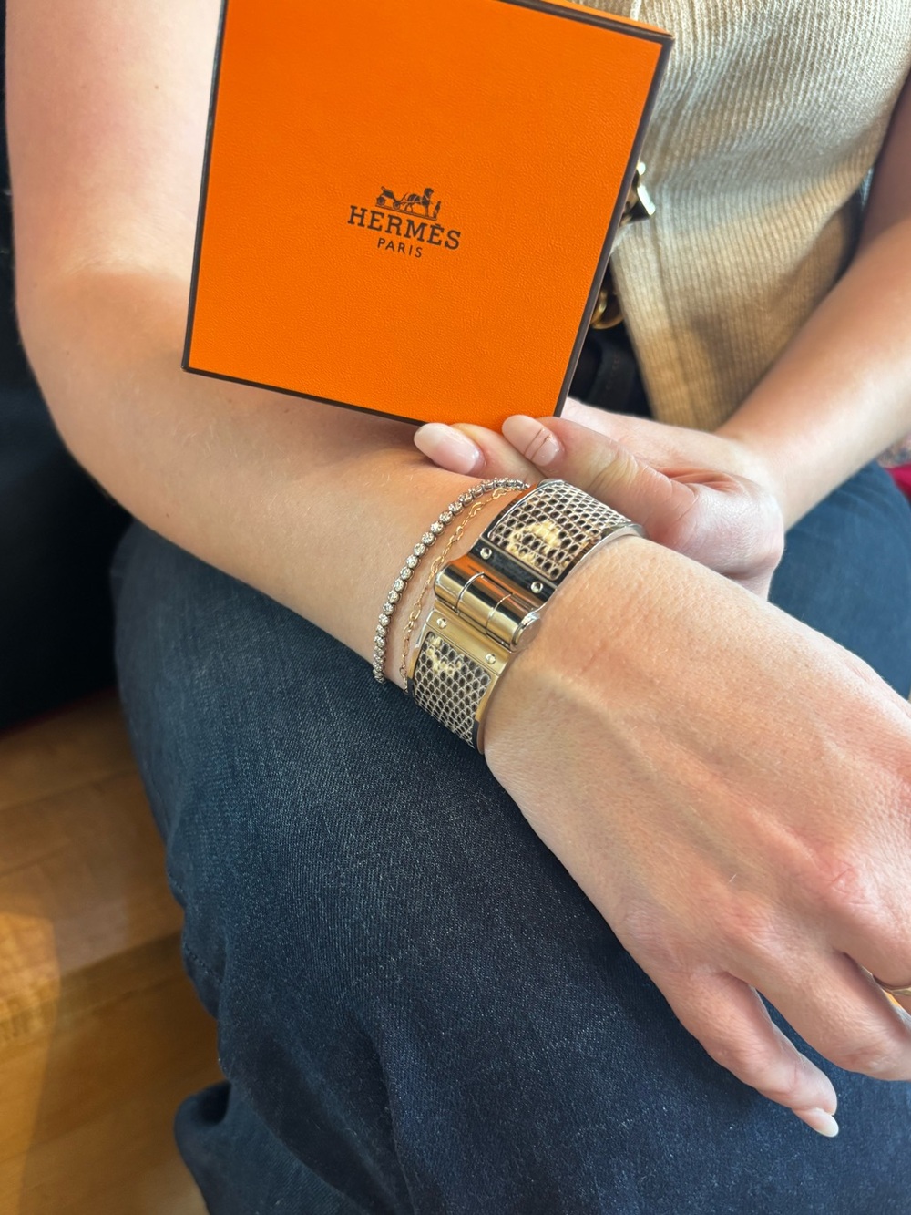 Hermes snake skin bracelet